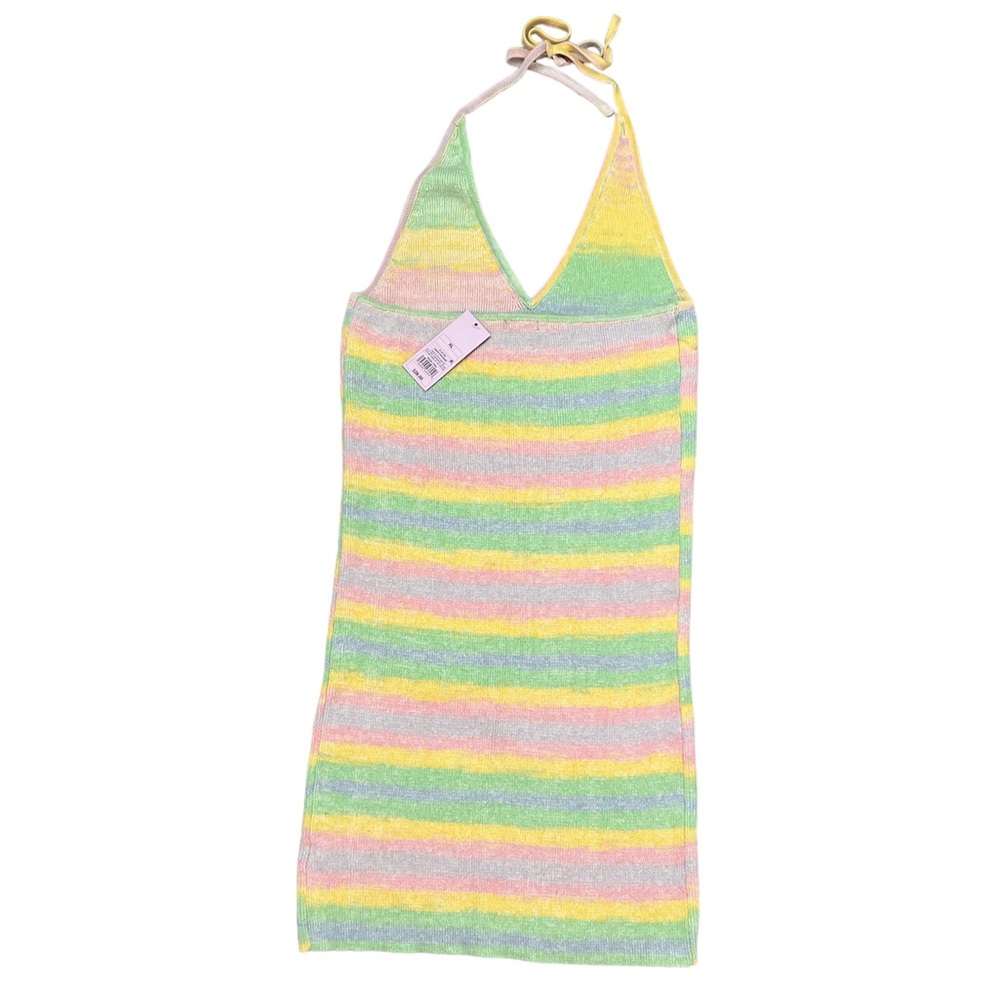 WILD FABLE WOMEN'S SLEEVELESS HALTER TOP MULTICOLOR SWEATER KNIT DRESS - Picture 9 of 10